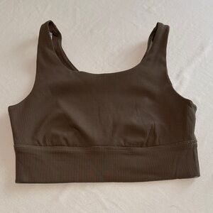 Aerie Brown Ribbed Sports Bra